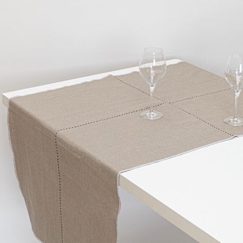 The Table Canvas Tafelloper 170x65 cm Milk Tea
