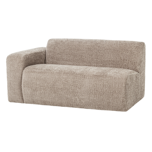 WOOOD 1,5-zits bank arm links Mojo Base - Wollig - Donkerzand - 74x145x97