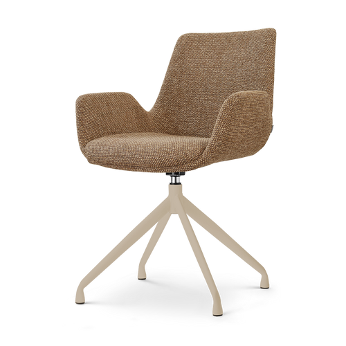 Nolon Nola-Eef draaibare eetkamerstoel bruin blend beige onderstel