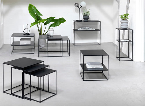 BRAM Salontafel Basha - 65 x 65 cm - Zwart - Set van 2