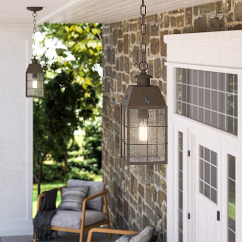 Elstead Hinkley Nantucket Hanglamp voor buiten, verouderd messing, IP44
