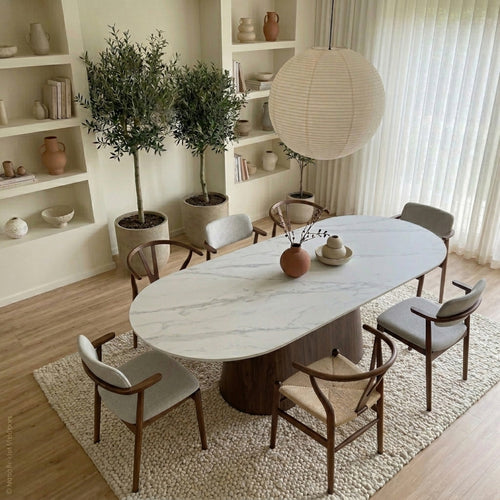Giga Meubel Eettafel Madia - Wit Keramiek/Walnoot - 200x90x75cm
