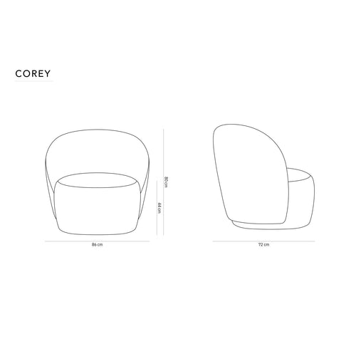 Cosmopolitan Design - Fauteuil Bari structurele stof lichtgrijs gemengd - 72x86x80cm