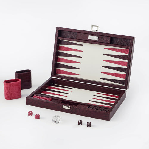 Premium Interiors - Backgammon - Gemiddeld BACKGAMMON - leer pruim 38cm