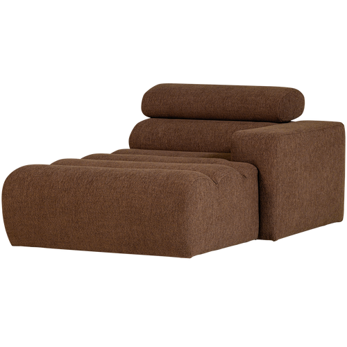 WOOOD chaise longue element arm rechts Novi - Polyester- Karamelbruin - 86x109x173 - vtwonen shop