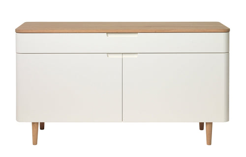 Rebellenclub dressoir lorne - wit met eiken blad en poten - vtwonen shop