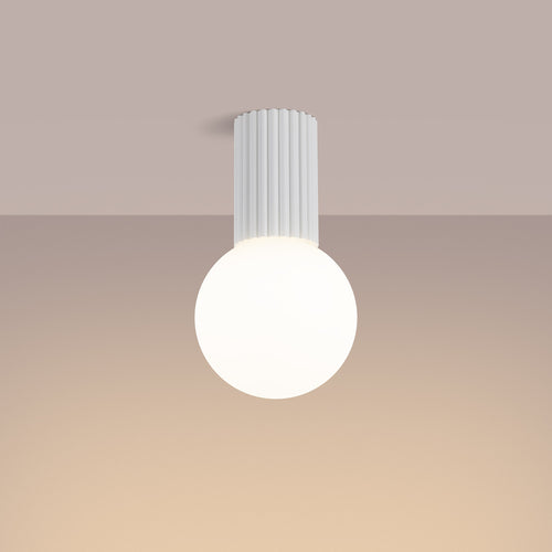 Sollux Lighting Plafondlamp HALO wit IP44 - 12x12x21cm