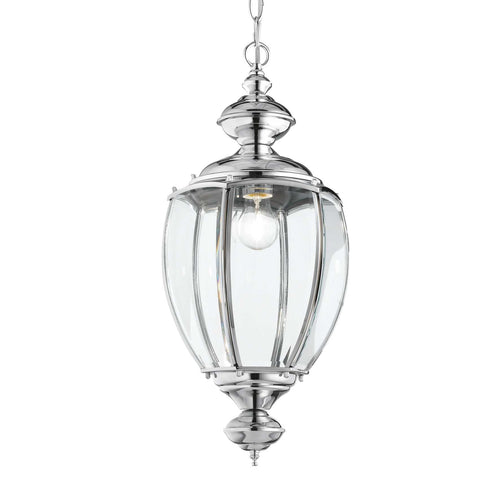 Ideal Lux Norma - 1 Lichts Plafond Lantaarn Chroom Glas, E27