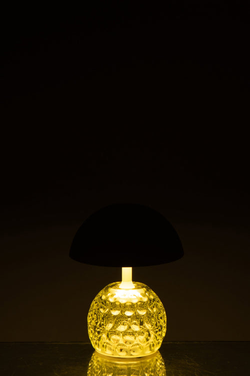 J-Line lamp Champignon - ijzer/glas - lichtgroen - LED lichtjes