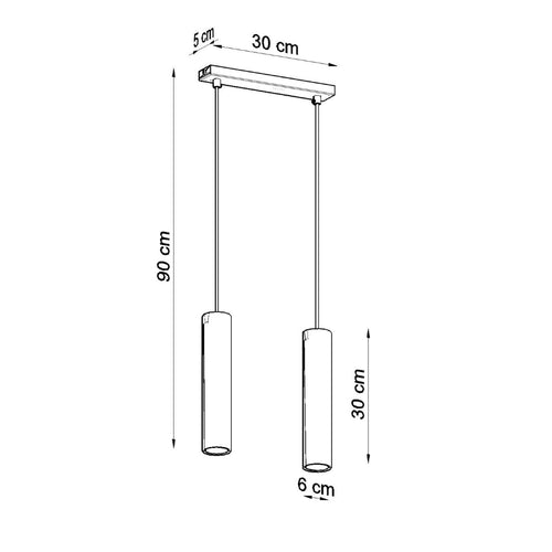 Sollux Lighting Hanglamp LAGOS 2 wit - 30x6x90cm