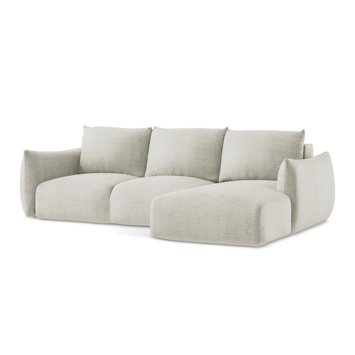LaMiaSofa hoekbank rechts Savona - textuurstof - lichtbeige - 242x162x90