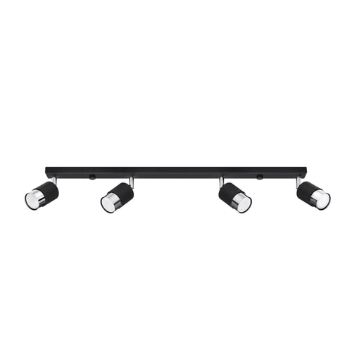Sollux Lighting Plafondlamp NERO 4 zwart/chroom - 81x5x18cm