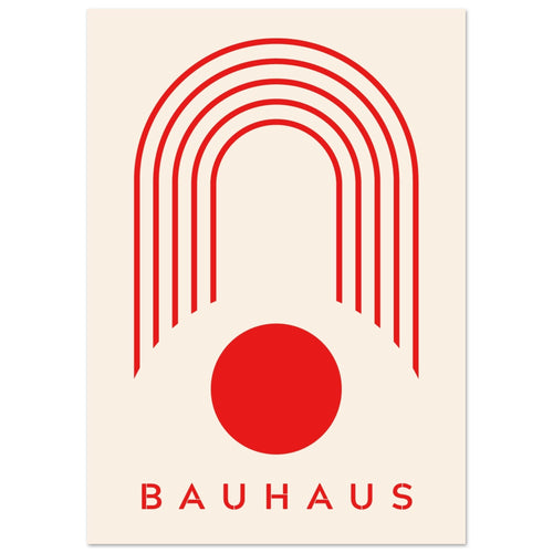 Artfulprints  Bauhaus - Red arches   poster A4 21x29.7 cm - vtwonen shop
