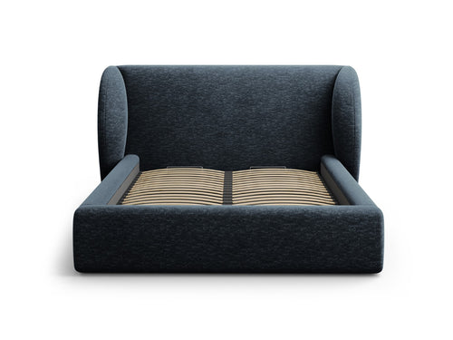 Micadoni Opbergbed met hoofdeinde Miley 140x200cm, chenille, koningsblauw - 230x187x100cm