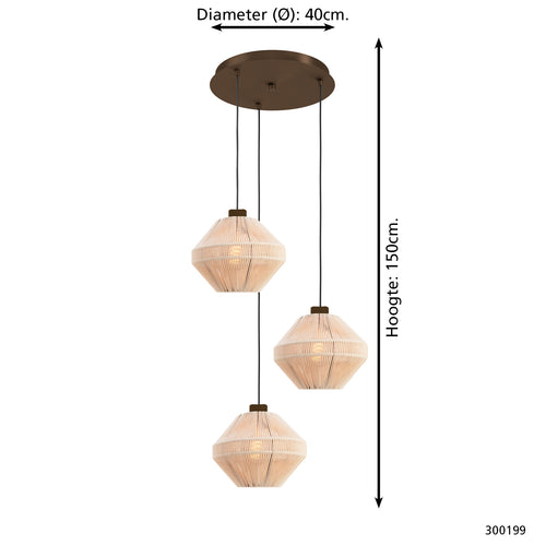 EGLO hanglamp Orimini - Ø 48 cm - crème/brons - textiel - vtwonen shop