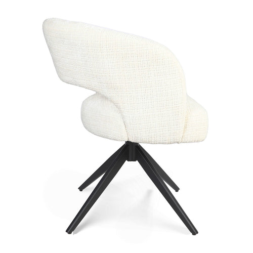 Starfurn Eetkamerstoel Demi - Off White/Zwart - Set van 2