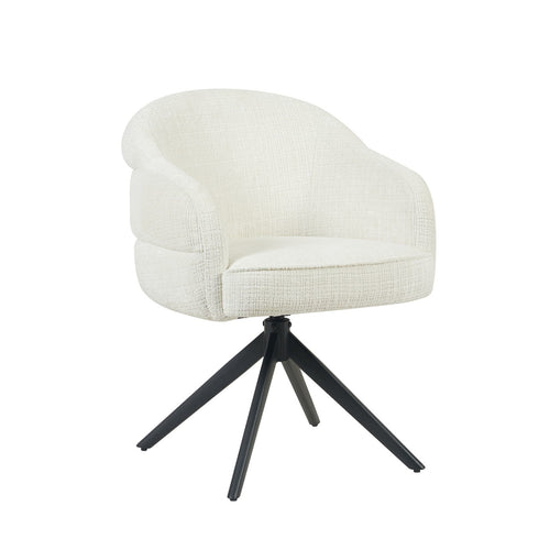 Starfurn Eetkamerstoel Bella - Off White/Zwart - Draaibaar - Set van 2