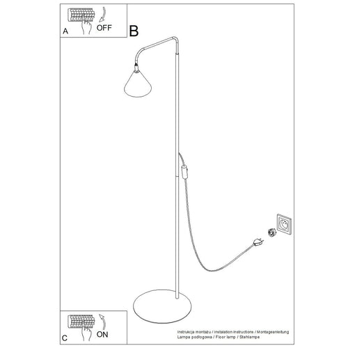 Sollux Lighting Vloerlamp NOX taupe - 30x30x165cm