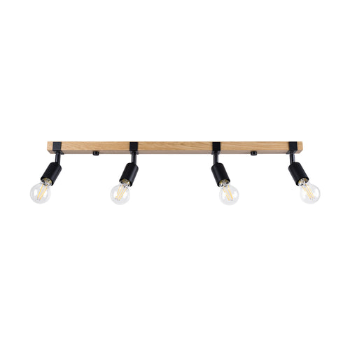 Sollux Lighting Plafondlamp ZUCA 4 zwart - 89x15x14cm