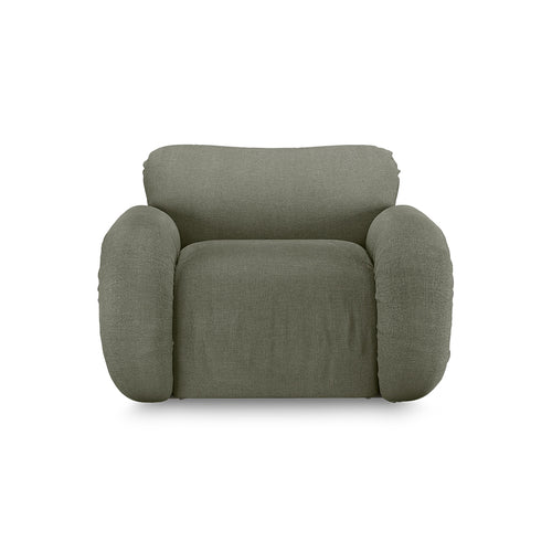 HKLIVING fauteuil Arc lounge – linen army green – frame ash - vtwonen shop