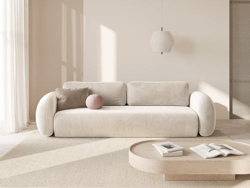Cosmopolitan Design Slaapbank met opbergdoos Tonale 3-zits, flueel ivoor - 105x262x88cm