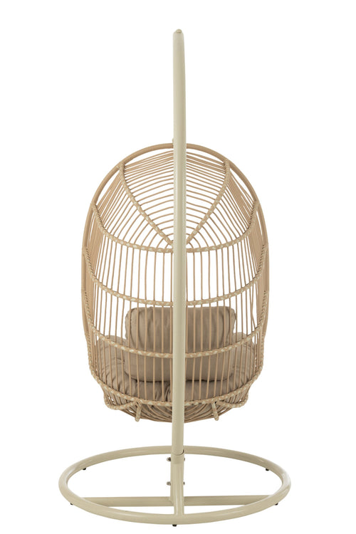 J-Line hangstoel Egga - metaal/koord - beige