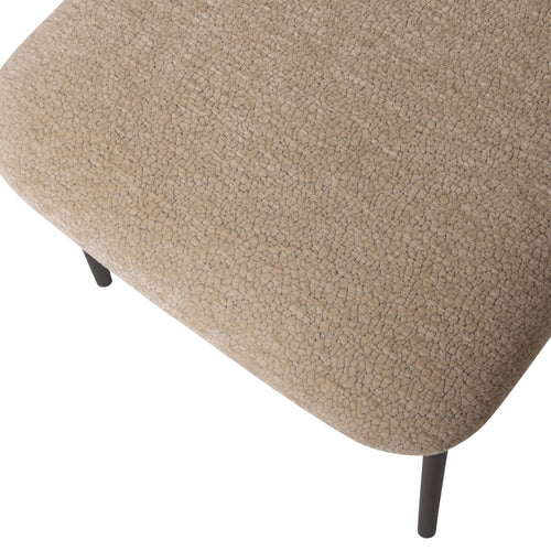 WOOOD eetkamerstoelen Kjeld - Chenille - Naturel - Set van 2