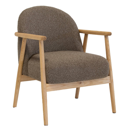 DÉJA Living Fauteuil Skövde - Taupe Stof/Eiken - 65x72x81cm - vtwonen shop