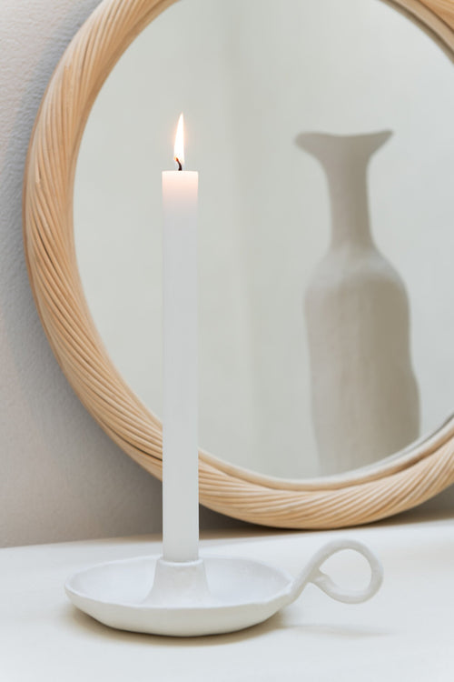 J-Line spiegel Rond -  rotan/glas - naturel - medium - Ø 66.5 cm