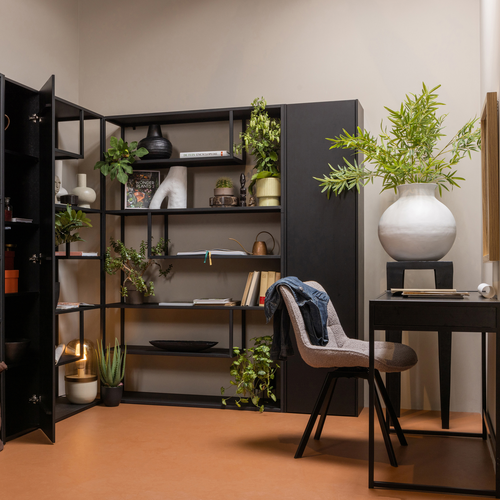 WOOOD opbergkast Teun - Grenen - Diepzwart - 188x44x35 - vtwonen shop