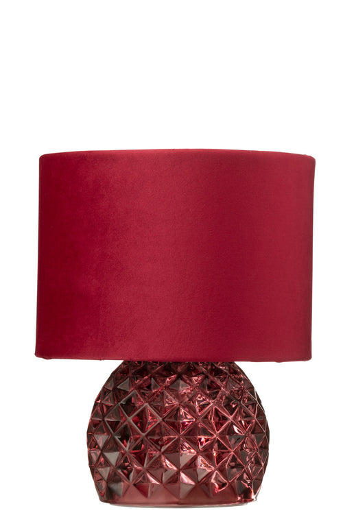 J-Line tafellamp - glas - bordeaux - LED lichtjes