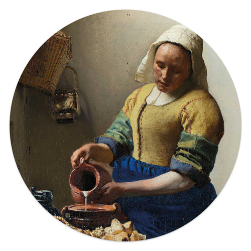 Reinders glasschilderij Vermeer - Melkmeisje - Ø 50cm