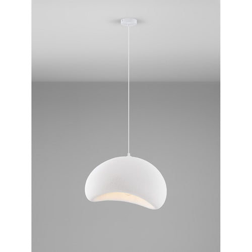 Nova Luce AERE 50 cm koepelvormige hanglamp voor plafondmontage, steenwit, E27, 1x12W