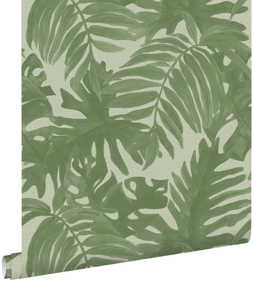 ESTAhome behang tropische bladeren vergrijsd olijfgroen - 53 cm x 10.05 m - 138990 - vtwonen shop