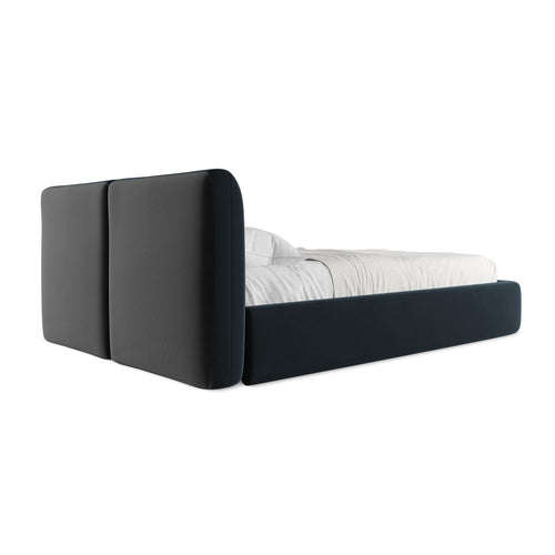 LaMiaSofa Bed met opbergruimte Milano - velours - koningsblauw - 160x228x82