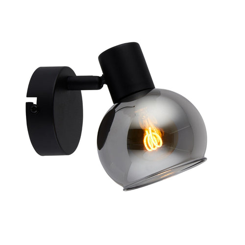 Lighto | Art deco spot zwart met smoke glas | Juna - vtwonen shop