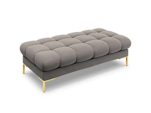 Cosmopolitan Design Bank Bali 2-zits, flueel, lichtgrijs - 62x133x40cm