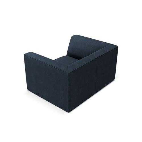 Cosmopolitan Design - Fauteuil Siena structurele stof marineblauw - 92x120x69cm