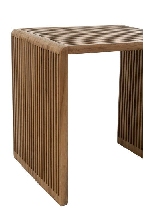 J-Line bijzettafel Kubus Gerecycleerd - hout - naturel - set van 2