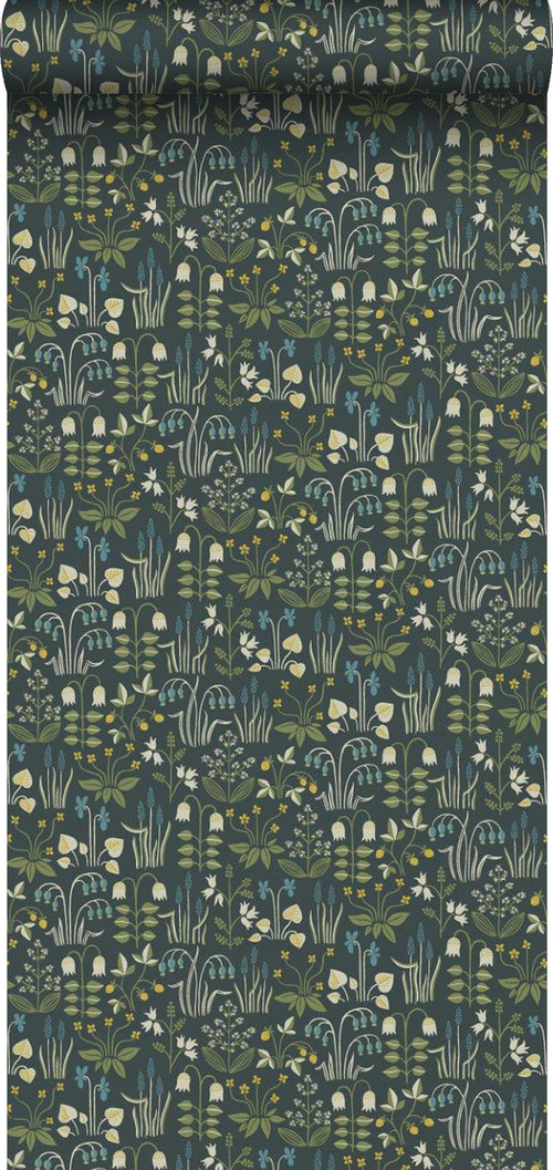 Borastapeter behang bloemen zwart - 53 cm x 10.05 m - 660419 - vtwonen shop