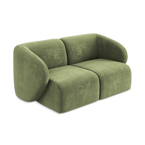 LaMiaSofa Tweezits modulaire bank Cervo - chenille stof - groente - 174x94x75