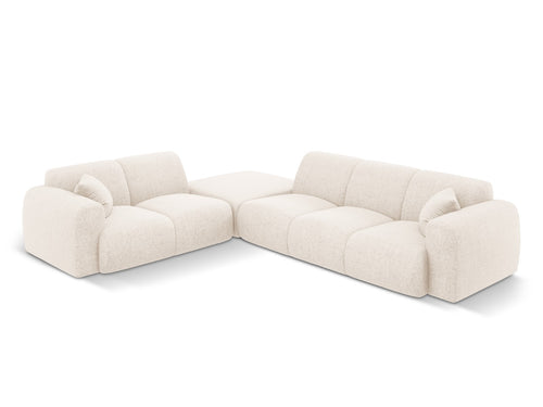 Cosmopolitan Design linker hoekbank Nolio 4-zits, chenille, lichtbeige - 250x315x72cm