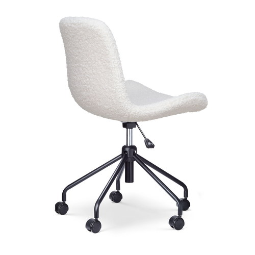 Nolon Nout-Fé Bureaustoelen Set van 2 - Teddy Wit - Zwart Onderstel - vtwonen shop