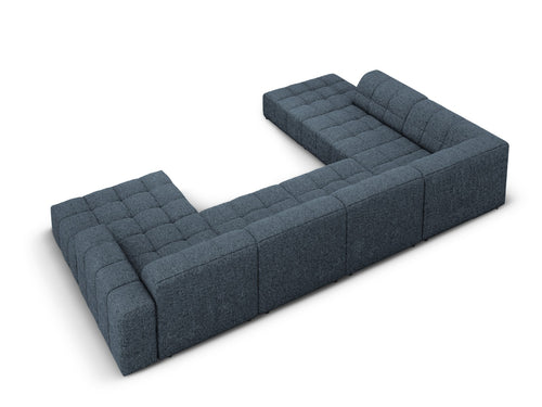 Cosmopolitan Design Panoramische hoekbank links Chicago 7-zits, chenille koningsblauw - 263x375x78cm