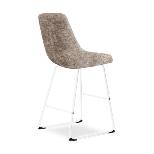 Nolon Nino-Isa Barkruk Bruin - Stof - Wit Onderstel - 75 cm