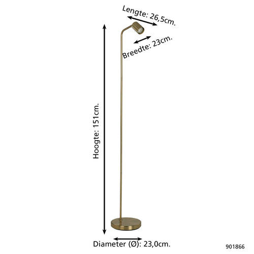 EGLO vloerlamp Rigomagno - gu10 - staal - goud - vtwonen shop