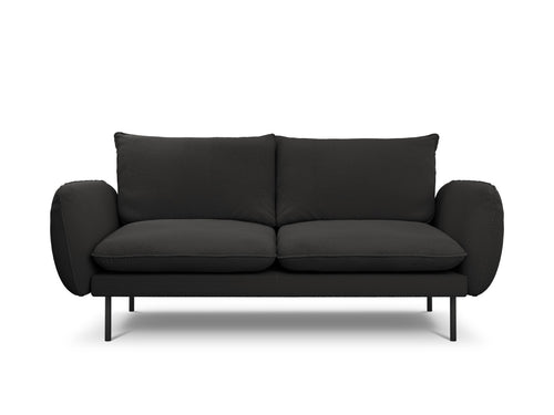 Cosmopolitan Design Bank Vienna 2-zits, boucle, zwart - 92x160x95cm