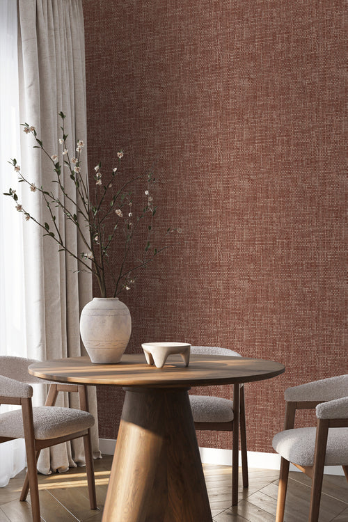 Origin Wallcoverings behang geweven linnenstructuur roodbruin - 50 x 900 cm - 348051 - vtwonen shop