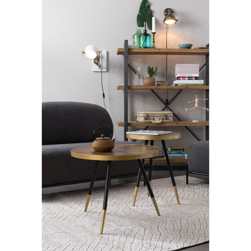 Housecraft Living Denise Salontafel Hout Rond 61 cm Bruin/ Goud - vtwonen shop