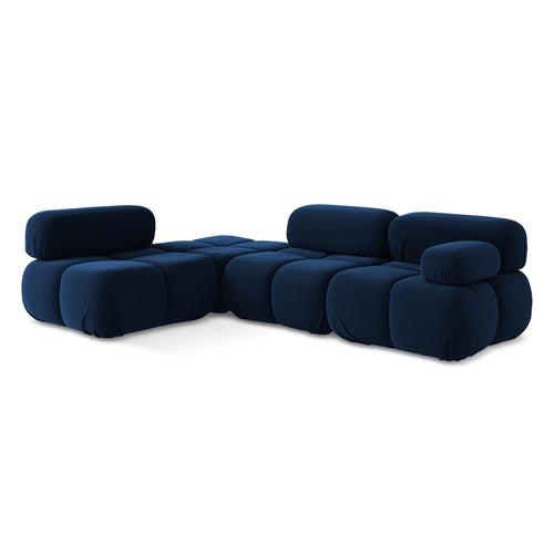 LaMiaSofa hoekbank links Sanremo - velours - koningsblauw - 285x190x70